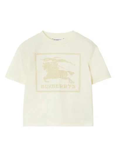 Burberry Kids' Light Beige Cotton T-shirt In Neutral
