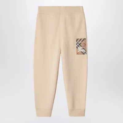 Burberry Light Beige Jogging Trousers In Gray