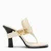 BURBERRY BURBERRY LIGHT BEIGE LEATHER BAY SANDALS
