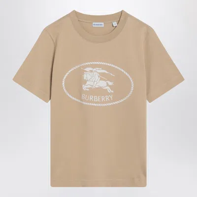 Burberry Equestrian Knight Design Crew Neck T-shirt In Brown