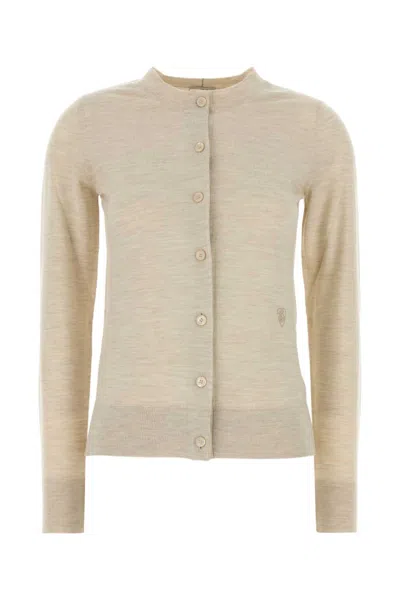 BURBERRY LIGHT BEIGE WOOL CARDIGAN