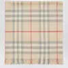 Burberry Light Beige Wool Check Blanket In Brown