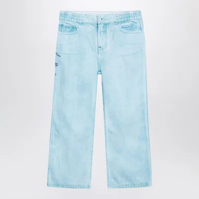 Burberry Light Blue Denim Jeans With Ekd