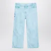 Burberry Light Blue Denim Jeans With Ekd In Blue