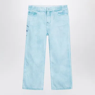 Burberry Kids' Light Blue Denim Jeans With Ekd