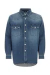 Burberry Light Blue Solid Shirt In Blue