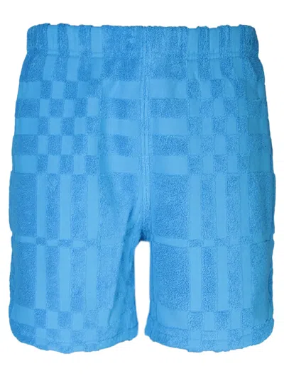 Burberry Light-blue Terry Fabric Bermuda Shorts In Brightceruleanblue