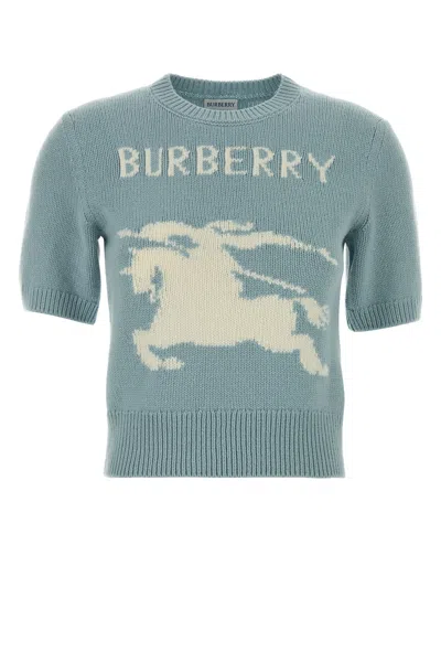 Burberry Women Light Blue Wool Blend Sweater