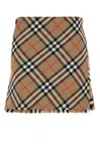 Burberry Light Brown Checked Mini Skirt