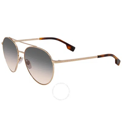 Burberry Light Brown Gradient Grey Pilot Ladies Sunglasses Be3115 1109g9 59 In Gold