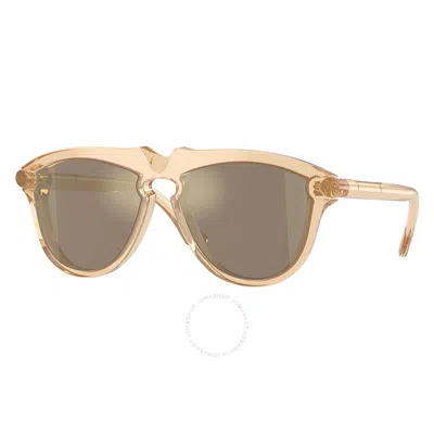 Burberry Light Brown Mirrored Gold Pilot Men's Sunglasses Be4417u 40635a 58