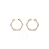 BURBERRY BURBERRY LIGHT GOLD CRYSTAL GOLD-PLATED NUT HOOP EARRINGS
