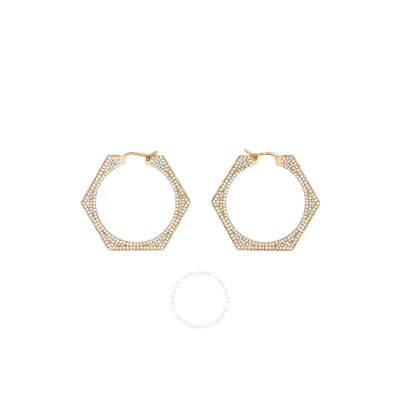 Burberry Light Gold Crystal Gold-plated Nut Hoop Earrings