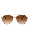 Burberry Womens Gold Be3147 Aviator-frame Metal Sunglasses