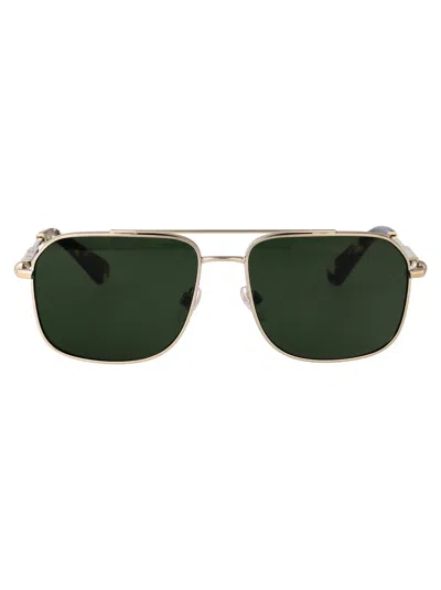 Burberry Light Gold Metal Sunglasses In Green