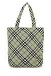 Burberry Equestrian Knight-embroidered Checked Tote Bag In Multi