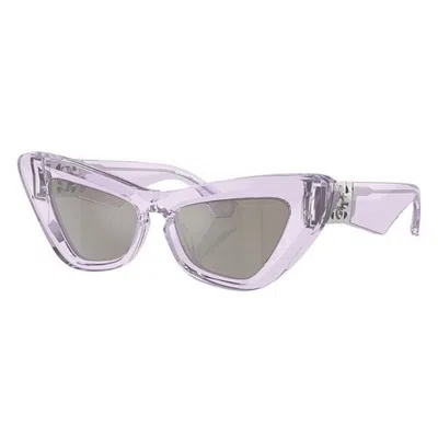 Burberry Light Grey Mirror Silver Cat Eye Ladies Sunglasses Be4421u 40956g 51 In Purple