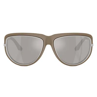 Burberry Light Grey Mirror Silver Pilot Unisex Sunglasses Be4466u 41906g 59 In Purple