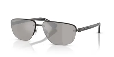 Burberry Light Grey Mirror Silver Rectangular Men's Sunglasses Be3164 13166g 62 In ["grey","silver Tone"]