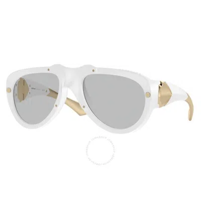 Burberry Light Grey Pilot Unisex Sunglasses Be4433u 414187