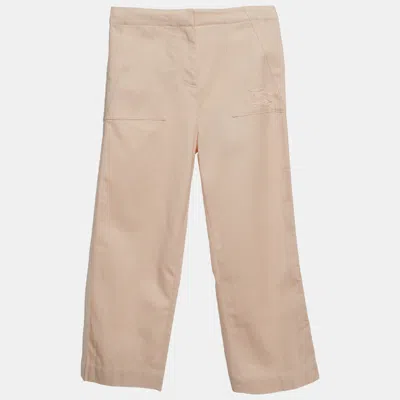 Pre-owned Burberry Light Orange Cotton Blend Straight Fit Trouser 10yrs