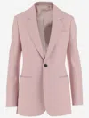 Burberry Wool Tailored Jacket In Light Pink