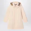 Burberry Light Pink Car Coat In Cotton And Nylon In Pink