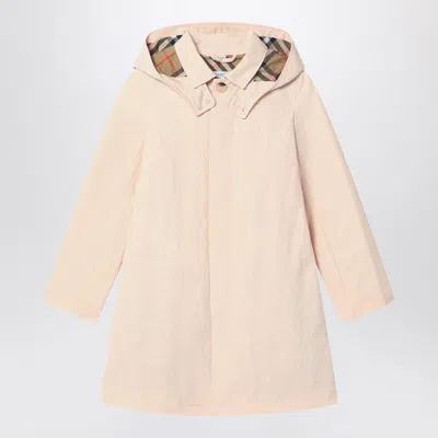 BURBERRY BURBERRY LIGHT PINK CAR COAT IN COTTON AND NYLON