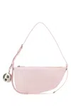 Burberry Woman Pastel Pink Leather Knight Small Shoulder Bag In Light Pink