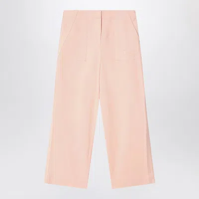BURBERRY LIGHT PINK PANTS IN COTTON BLEND