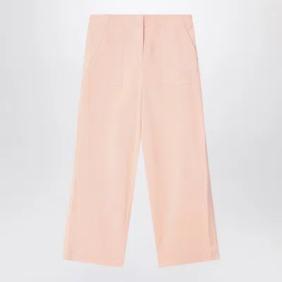 Burberry Light Pink Pants In Cotton Blend