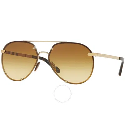 Burberry Light Yellow Gradient / Ochre Pilot Unisex Sunglasses Be3099 11452l 61 In Brown