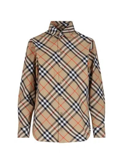 Burberry Lightweight 100% Cotton Popover Shirt For Women In Brown