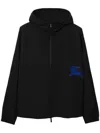 Burberry Raincoat With Elastic Cuffs And High Collar In Black