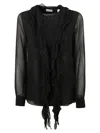 Burberry Lightweight Black Shirt With Sheer Design In Black