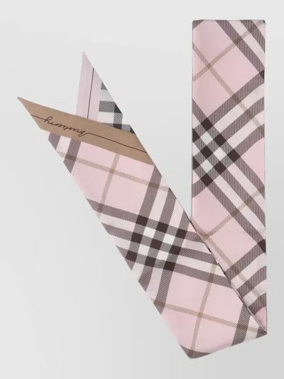 Burberry Lightweight Check Pattern Scarf For Neck In Pink