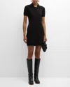 Burberry Lightweight Crepe Knit Polo Dress In Black
