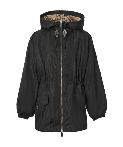 Burberry 'check' Zip Jacket In Black