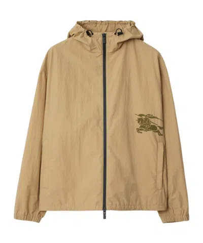 Burberry Men's Lightweight Hooded Jacket In Beige