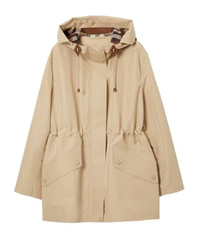 Burberry Lightweight Hooded Jacket In Nude