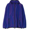 Burberry Purple Ekd-embroidered Hooded Jacket - Men's - Polyamide/polyester In Volt
