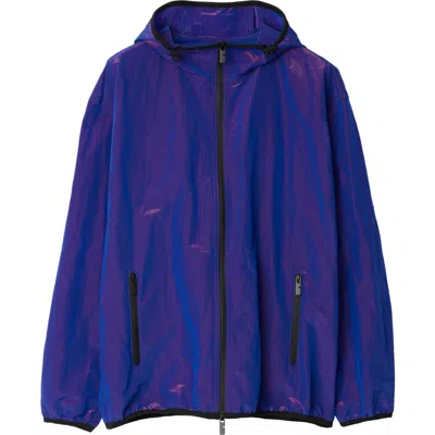 Burberry Purple Ekd-embroidered Hooded Jacket - Men's - Polyamide/polyester