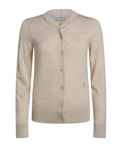 Burberry Lightweight Knit Cardigans In Neutral