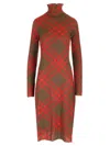 Burberry Ered Wool Blend Midi Dress In Red