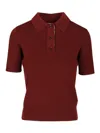 Burberry Lightweight Wool Polo In Burgundy