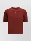Burberry Lightweight Wool Polo Shirt With Check Knit In Brown