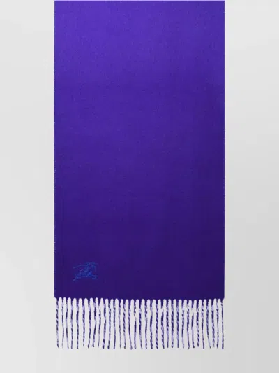 Burberry Lilac Cashmere Scarf Fringe Detailing In Purple