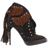 BURBERRY BURBERRY LILYBELL EMBROIDERED 120 V-CUT FRINGED ANKLE BOOTS