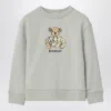 Burberry Limestone Gray Sweatshirt With Bear Wearing Trench Coat In Gray