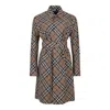 Burberry Linden Ip Check Wool Dresses In Brown